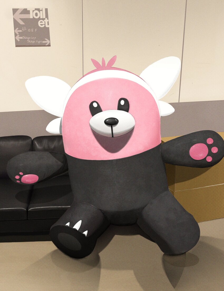 absurdres, bewear, box, cardboard_box, couch, gen_7_pokemon, highres, kikkiku629