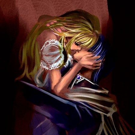 1boy, 1girl, backless_dress, backless_outfit, blonde_hair, blue_coat, blue_hair, cape