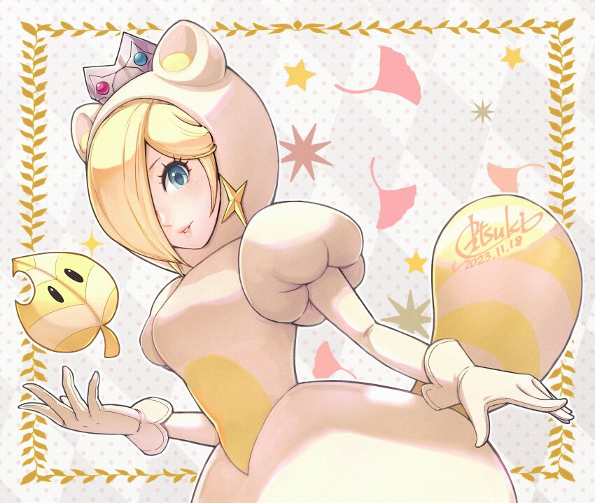 1girl, absurdres, alternate_costume, animal_ears, artist_name, blonde_hair, blue_eyes, breasts