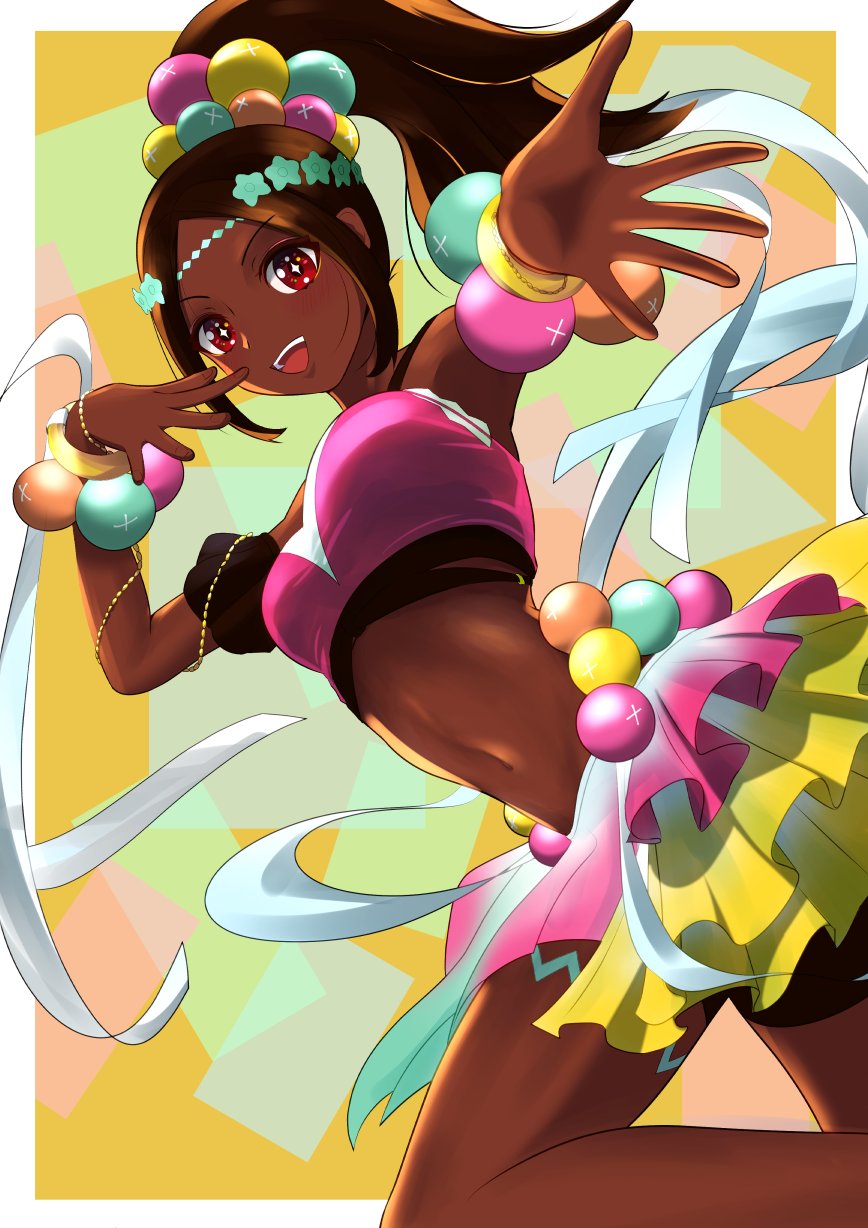 +_+, bad_dobbyyyyy, bracelet, breasts, dark-skinned_female, dark_skin, eyeliner, eyeshadow