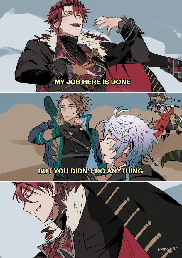 4boys, artist_name, black_hair, blonde_hair, blue_hair, brown_hair, crimzon_ruze, cropped_jacket