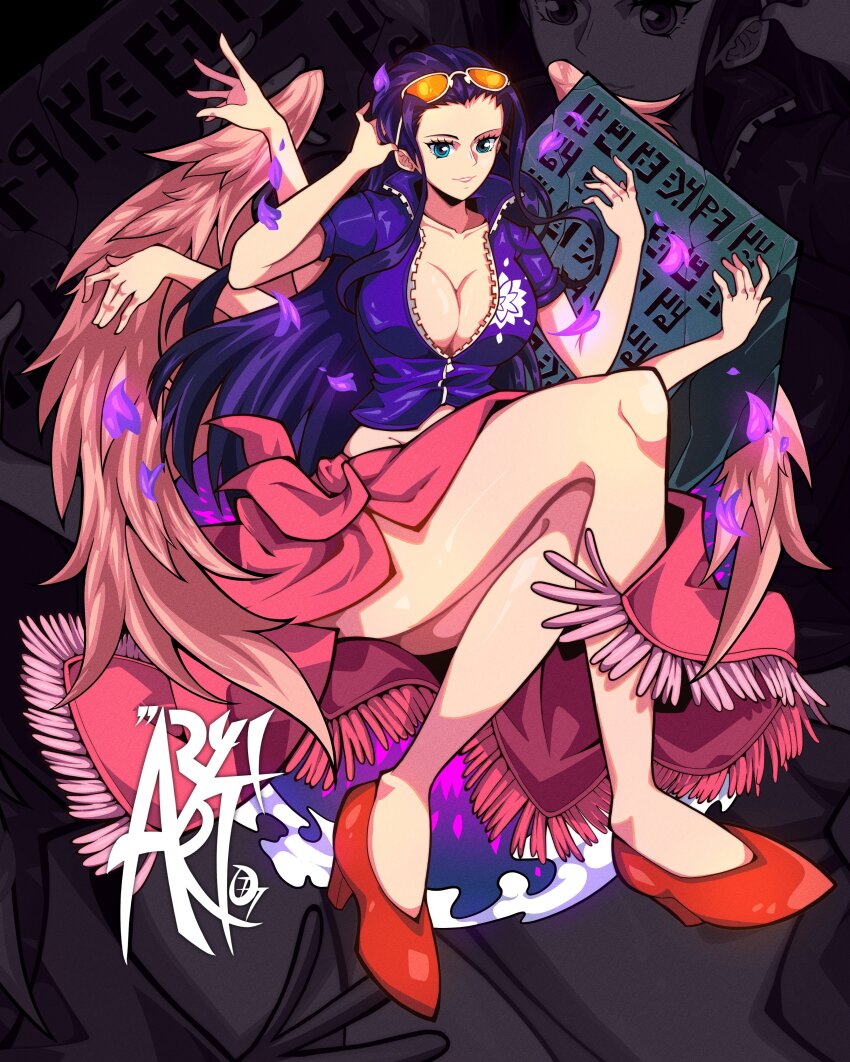 1girl, absurdres, artist_name, aryi077, blue_eyes, breasts, cleavage, collarbone