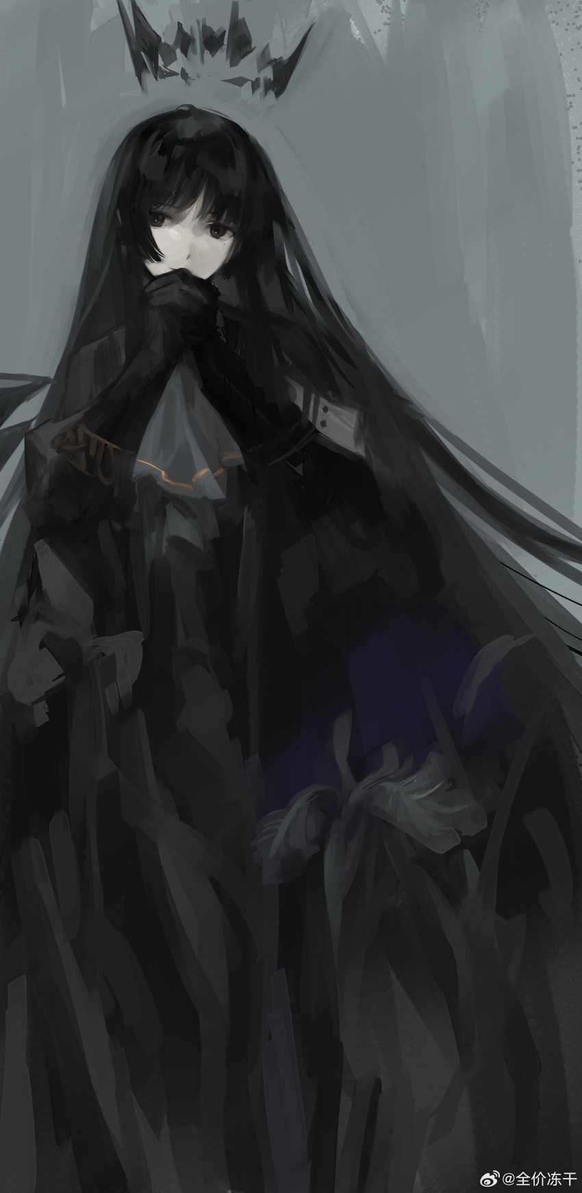 1girl, absurdres, ahoge, arknights, artist_name, belt, belt_buckle, black_dress