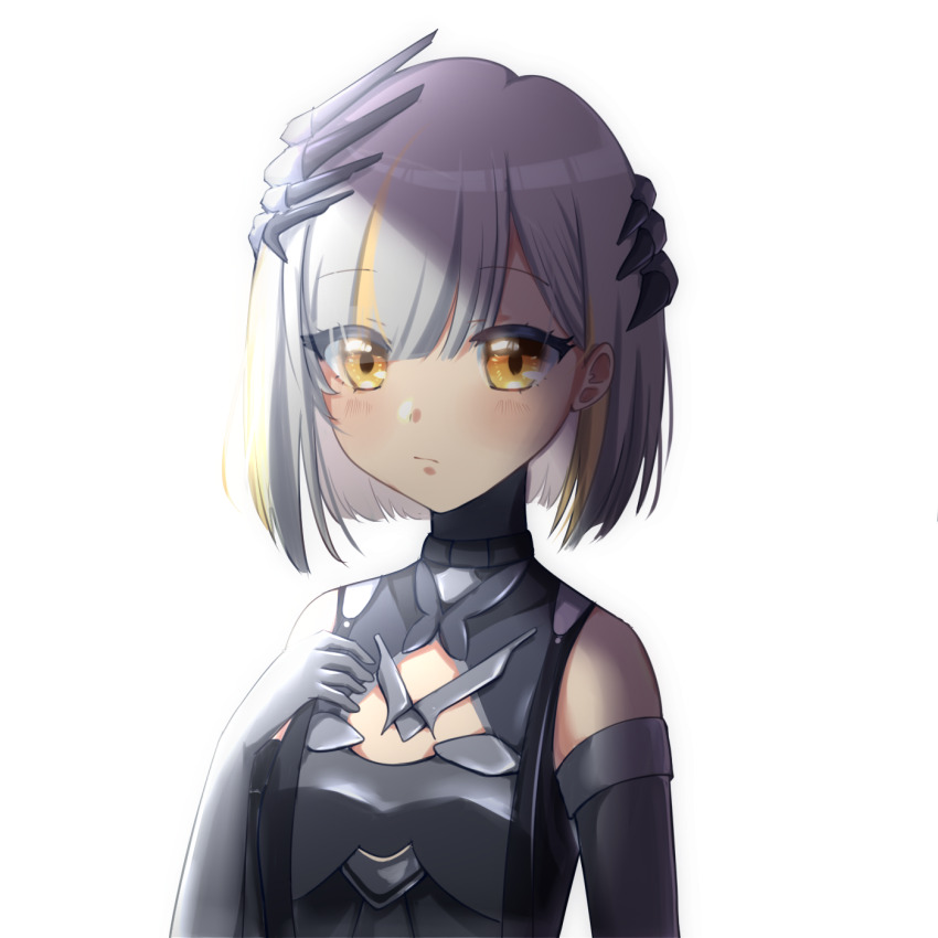 1girl, bodysuit, cinderelik_(pgr), cleavage_cutout, closed_mouth, clothing_cutout, collared_bodysuit, elbow_gloves