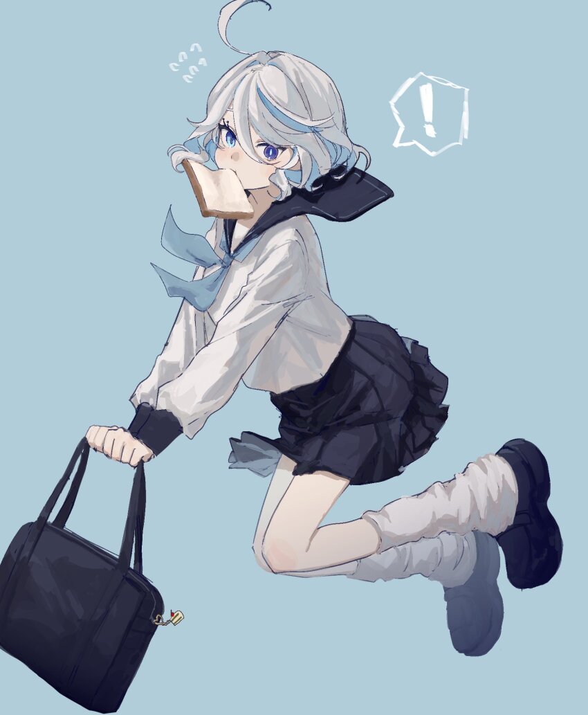 !, 1girl, ahoge, alternate_costume, bag, loose_socks, black_bag, black_footwear