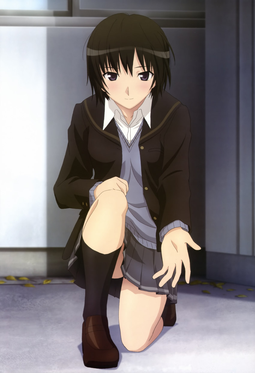 1girl, absurdres, amagami, black_eyes, black_hair, blush, female_focus, highres