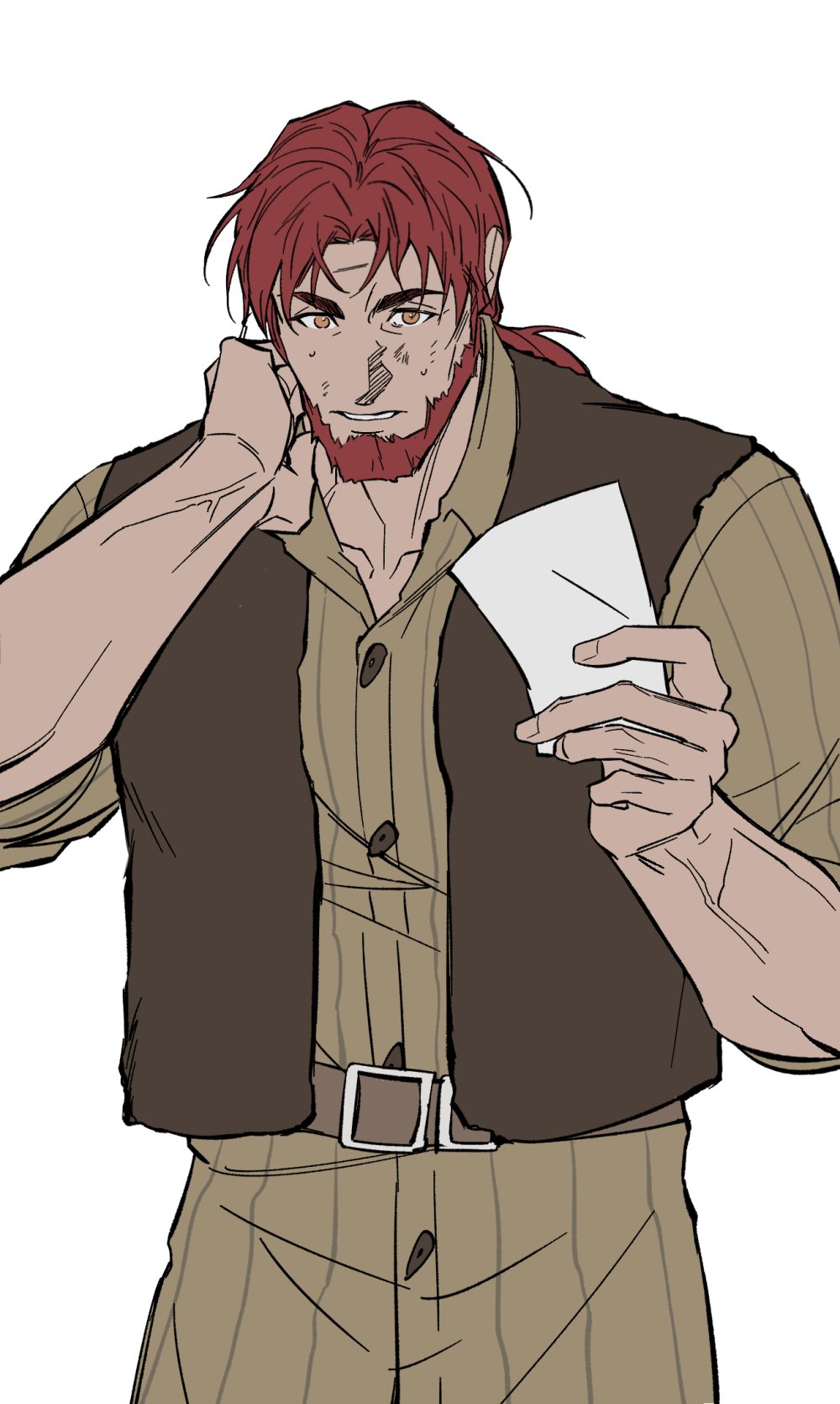 1boy, bara, belgrieve_(s-rank_musume), bong9qhdrn, boukensha_ni_naritai_to_miyako_ni_deteitta_musume_ga_s_rank_ni_natteta, bruise, cowboy_shot, highres