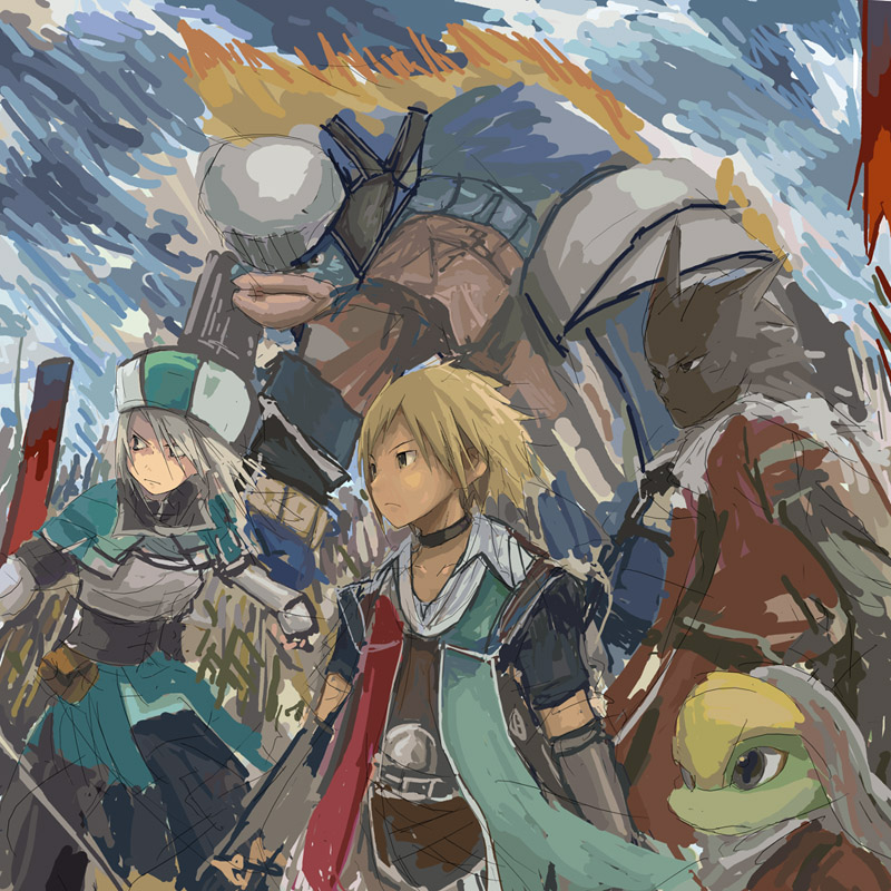 1boy, 1girl, blocter, blonde_hair, choker, david_nassau, emma_honeywell, hat