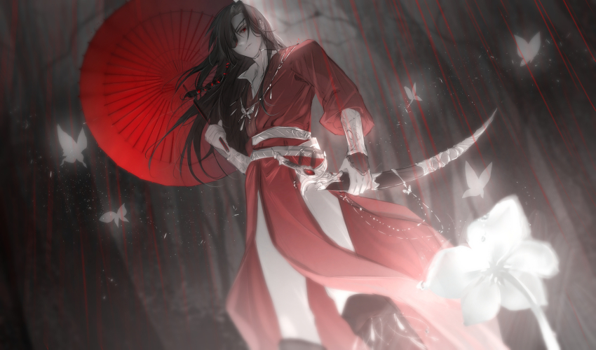 1boy, belt, black_hair, blood, boots, braid, brown_boots, bug