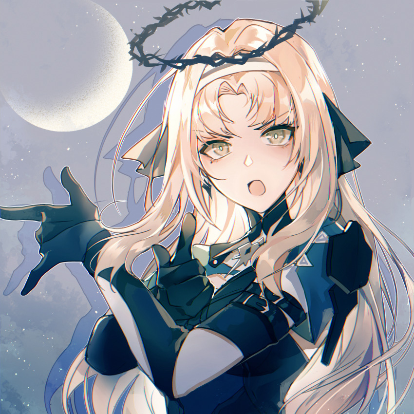 1girl, absurdres, bianca:_stigmata_(exorcist)_(pgr), bianca_(pgr), bishoujo_senshi_sailor_moon, black_gloves, black_shirt, blonde_hair