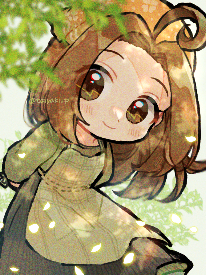 1girl, apron, arms_behind_back, black_skirt, blush, bokujou_monogatari, bokujou_monogatari:_wonderful_life, brown_eyes