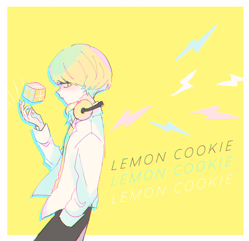 1boy, aqua_socks, black_pants, black_shoes, blonde_hair, brown_shoes, character_name, closed_mouth