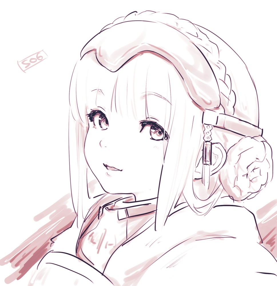 1girl, armor, blunt_bangs, braid, breastplate, capelet, eyebrows_hidden_by_hair, gloves