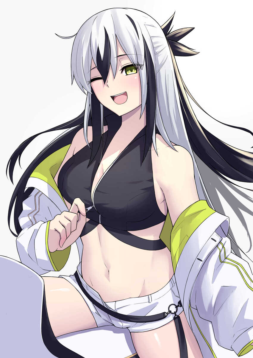 1girl, absurdres, black_hair, breasts, crop_top, fate/grand_order, fate_(series), highres