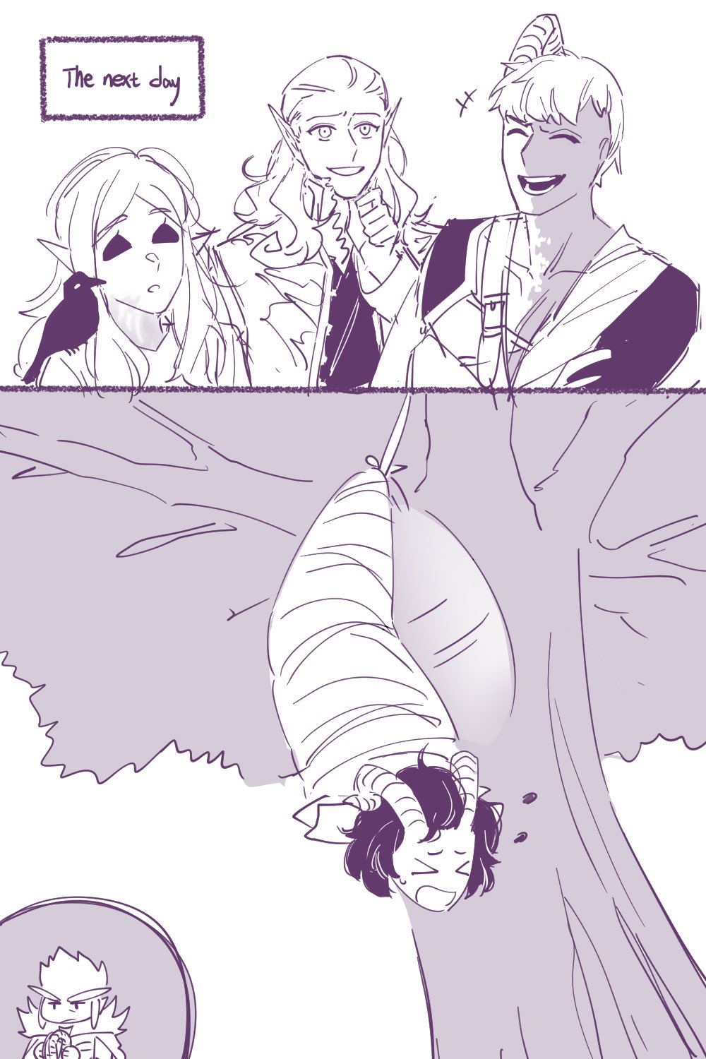 >_<, 1girl, 4boys, ^_^, animal, bird, bound, closed_eyes