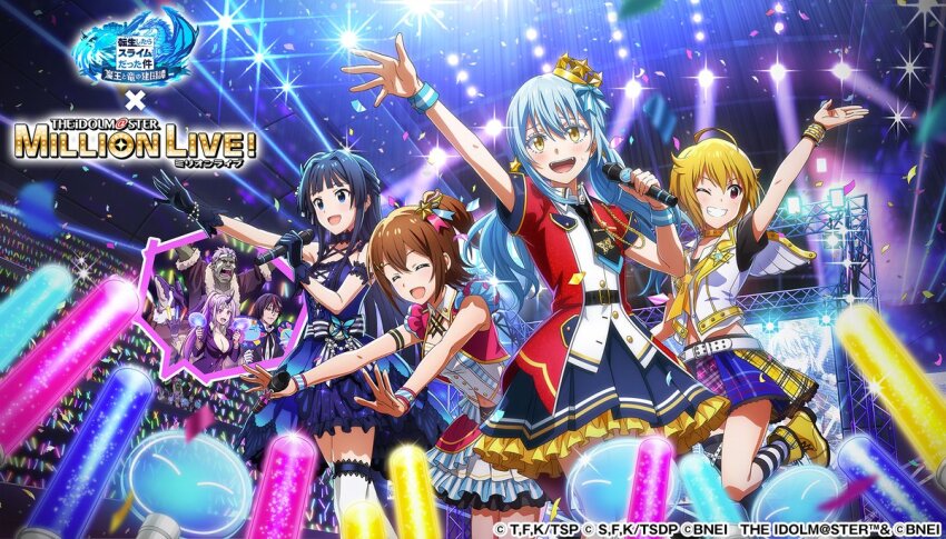 belt, blue_eyes, blue_hair, closed_eyes, crossover, diablo_(tensura), dress, gloves