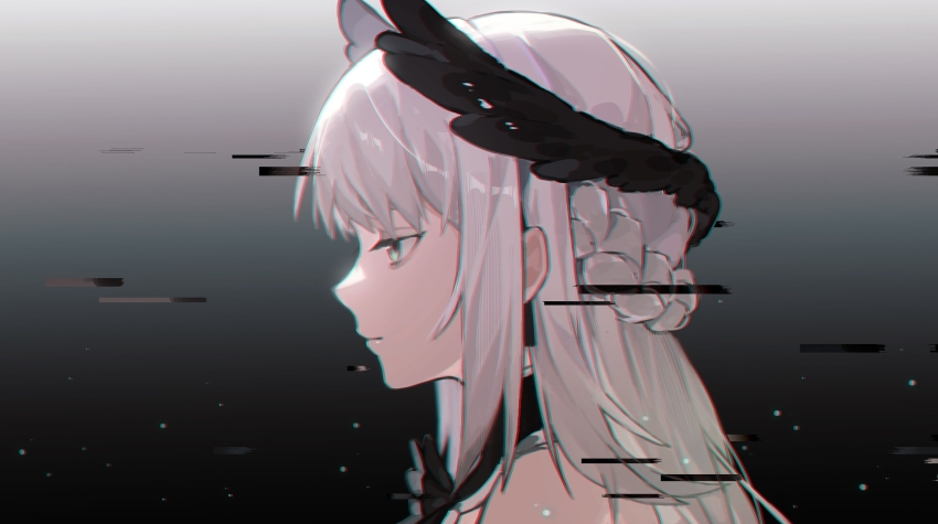 1girl, absurdres, bare_shoulders, black_bow, black_bowtie, black_collar, bow, bowtie