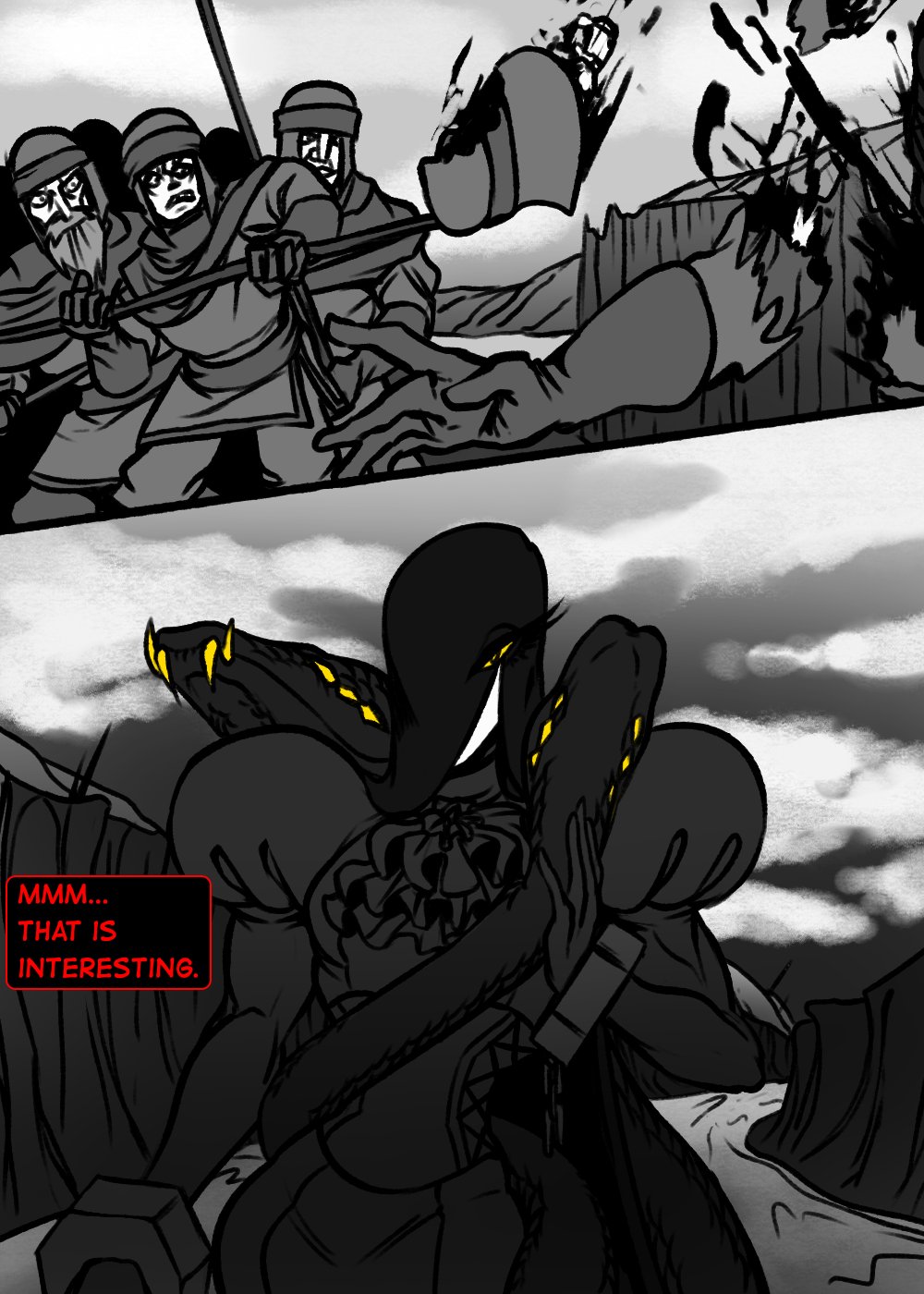 6+boys, black_dress, black_hair, blood, cliff, comic, corset, crossdressing