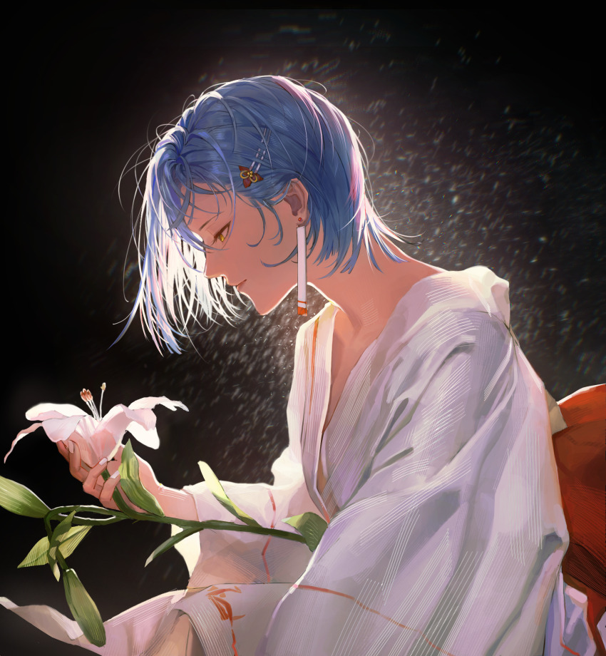 1girl, absurdres, alternate_costume, back_bow, blue_hair, bow, chiko_(pgr), chinese_commentary