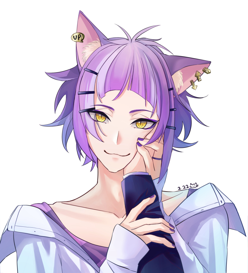 2boys, :3, absurdres, aji_(user_dgnn7548), animal_ear_fluff, animal_ear_piercing, animal_ears, arm_grab