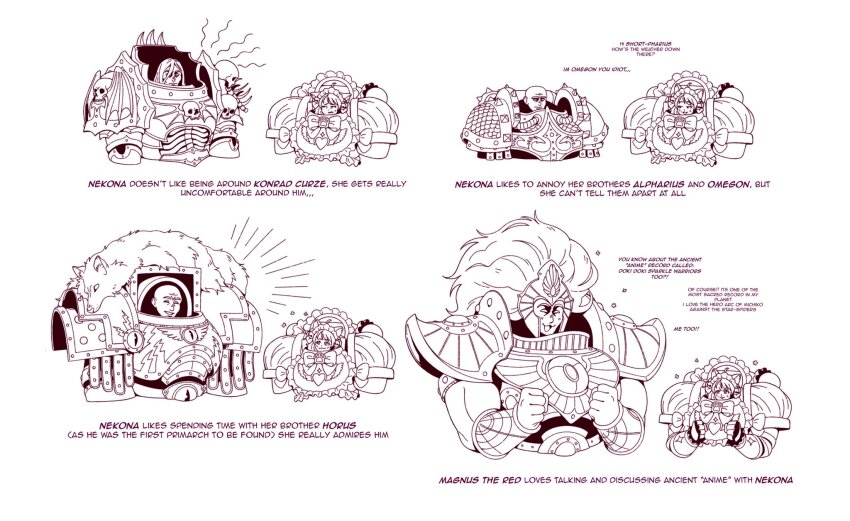 1girl, 4boys, :3, alpha_legion, alpharius_omegon, ancient_egyptian_hat, angry, animal_ears