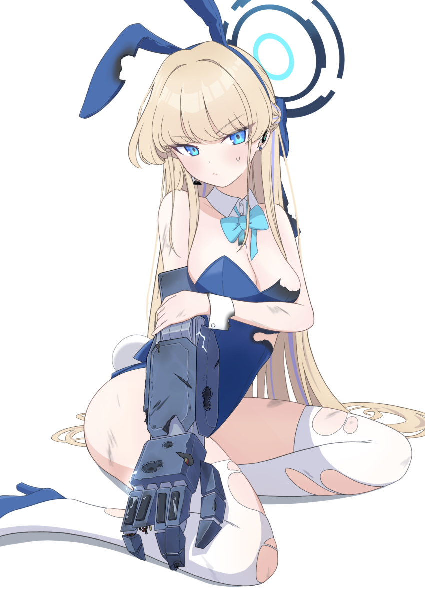 1girl, 4_m_lacra, animal_ear_hairband, animal_ears, aqua_bow, aqua_bowtie, ass, bare_shoulders