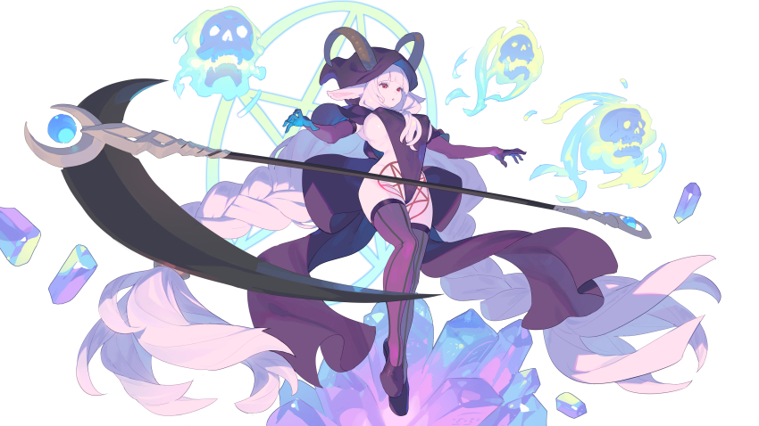 1girl, absurdres, animal_ears, baphomet_(dungeon_squad), bow, braid, breasts, dungeon_squad