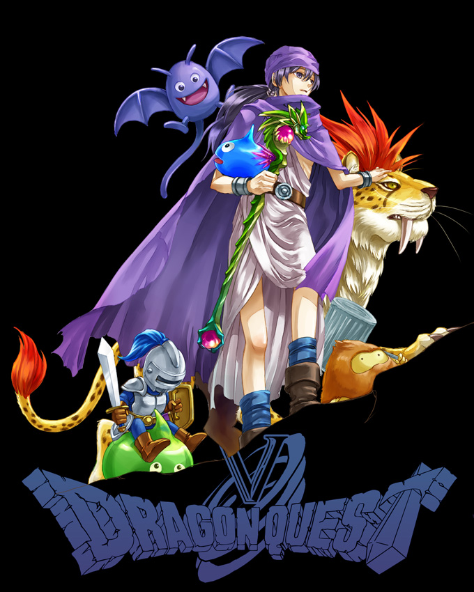1boy, borongo, brownie_(dragon_quest), cape, dragon_quest, dragon_quest_v, dracky, hammer