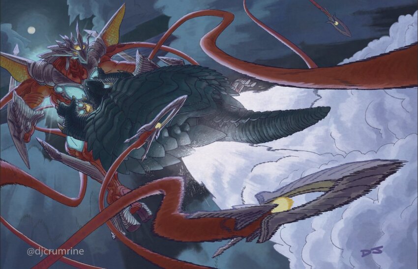 bioluminescence, claws, cloud, daiei_film, dj_crumrine, elbow_blade, elbow_spikes, exhaust