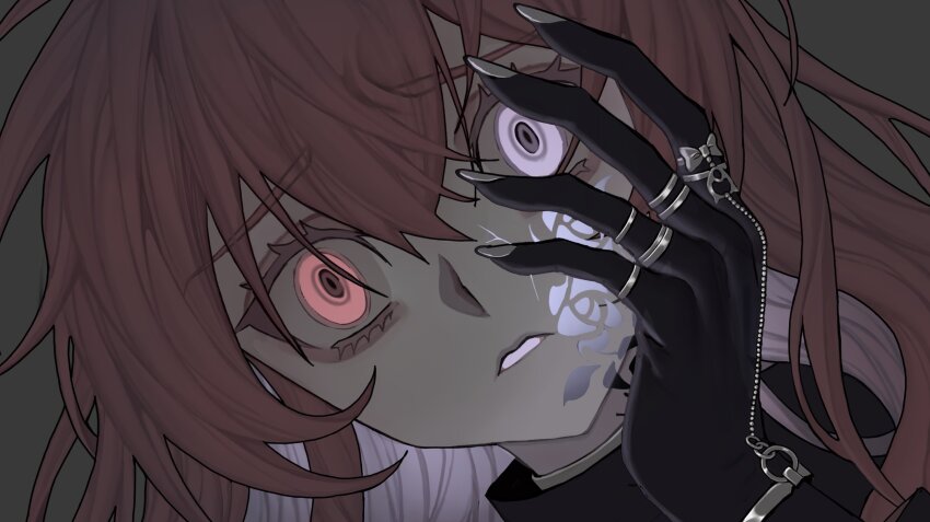 1girl, absurdres, ado_(utaite), black_skin, cloud_nine_inc, colored_inner_hair, colored_skin, commentary_request