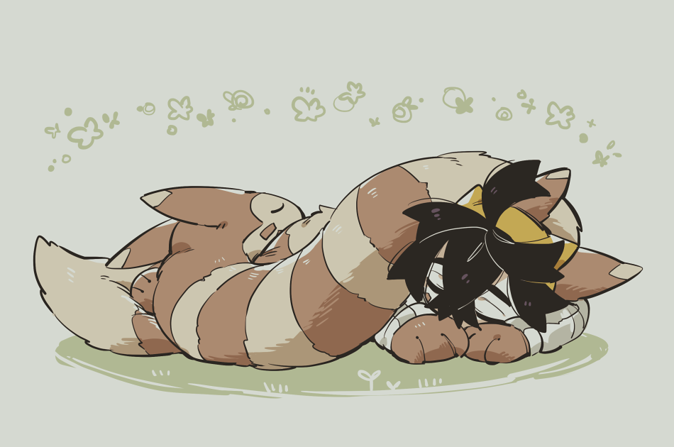 1boy, ahoge, animal, animal_ears, animal_hands, black_hair, body_fur, brown_fur