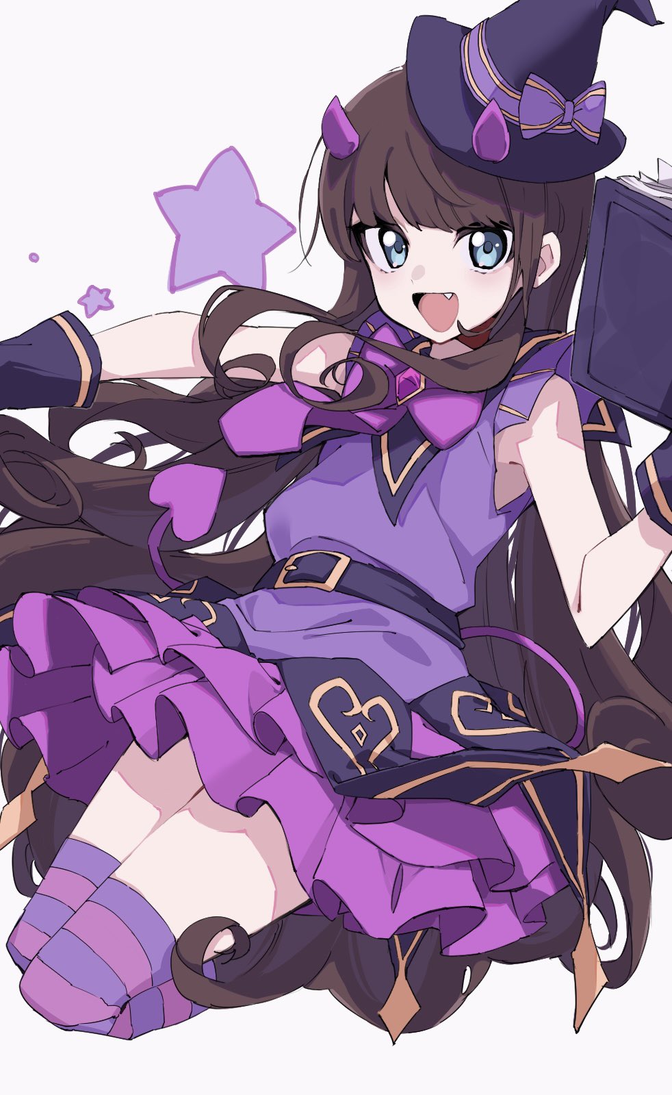 1girl, asa_(o0_asa_0o), belt, blue_eyes, book, bow, brown_hair, curly_hair