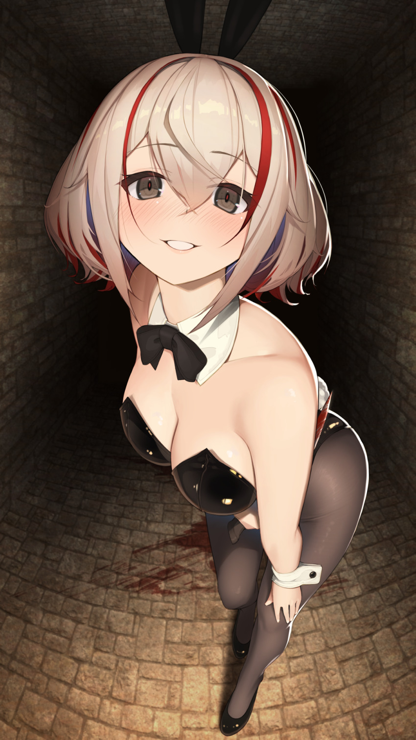 1girl, alternate_costume, animal_ears, azur_lane, black_leotard, blonde_hair, bow, bowtie