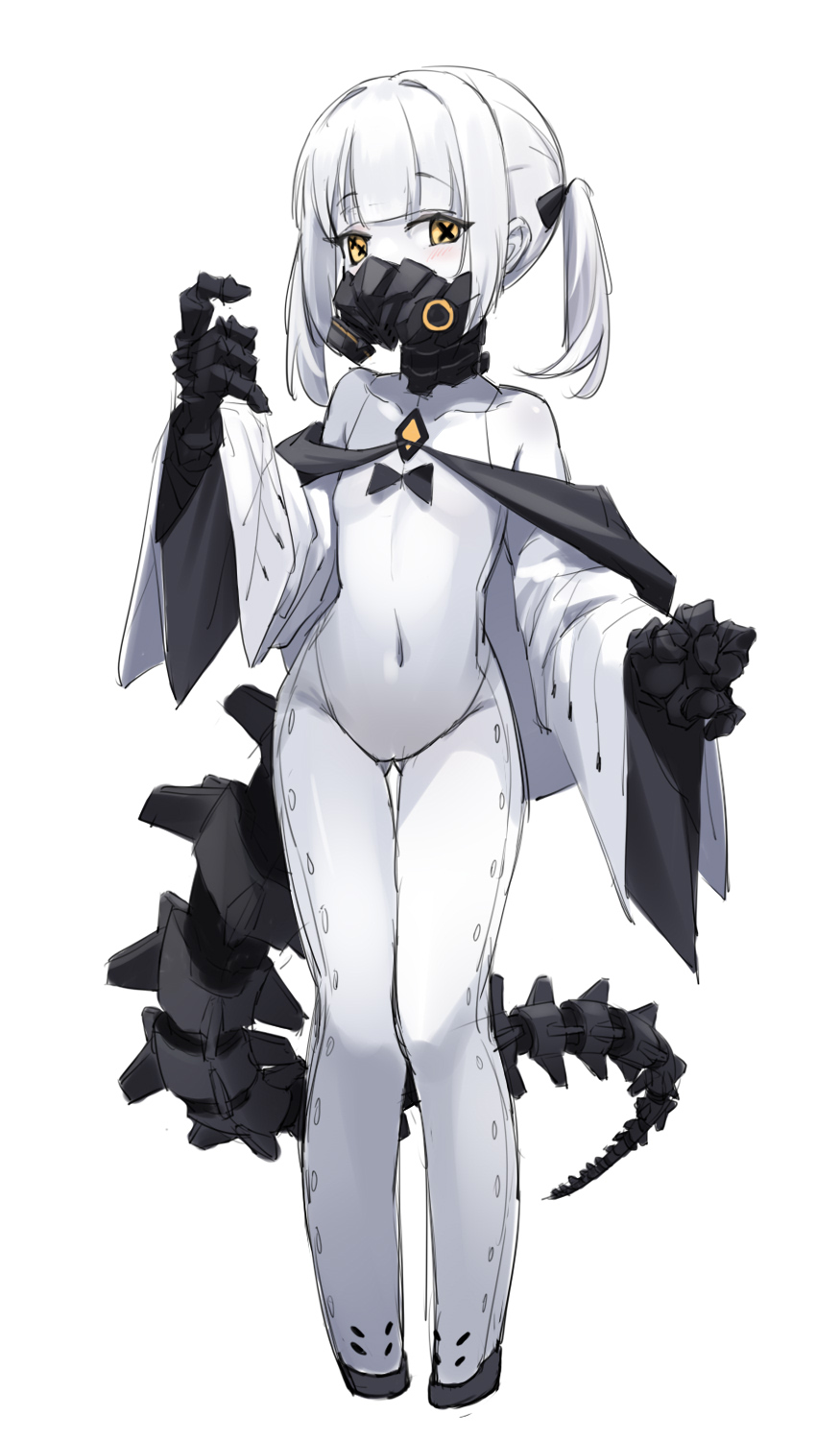 1girl, bare_shoulders, black_shoes, blue_archive, blunt_bangs, blush, boki-jg, collarbone