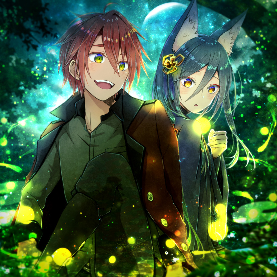 1boy, :d, blurry, bokeh, depth_of_field, dragoon_(sekaiju), dragoon_1_(sekaiju), etrian_odyssey