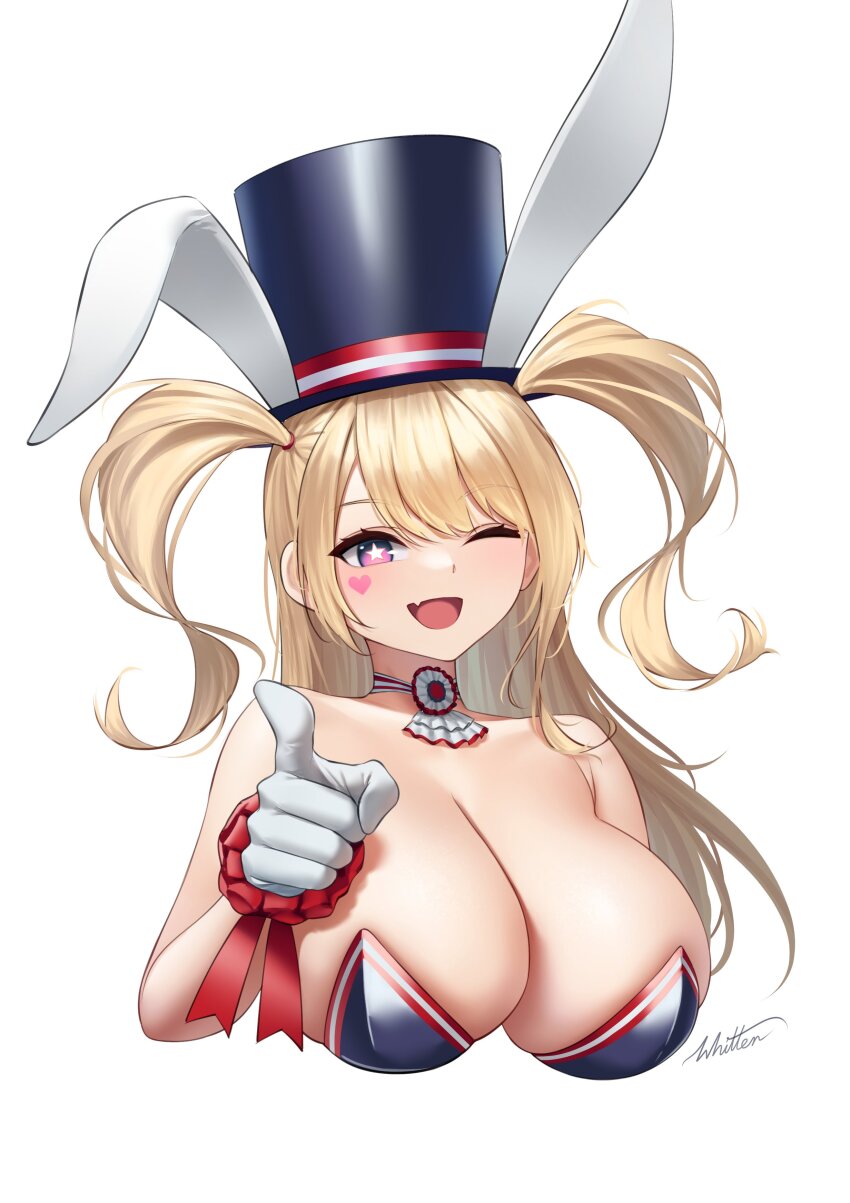 1girl, absurdres, artist_name, azur_lane, blonde_hair, breasts, cleavage, commentary