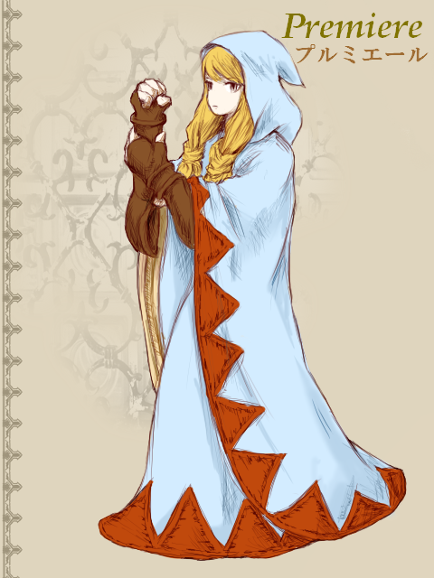1girl, agga, blonde_hair, female_focus, final_fantasy, final_fantasy_tactics, fingerless_gloves, full_body