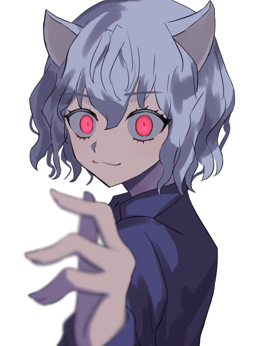 1other, :3, absurdres, animal_ears, blue_hair, cat_ears, closed_mouth, hair_between_eyes