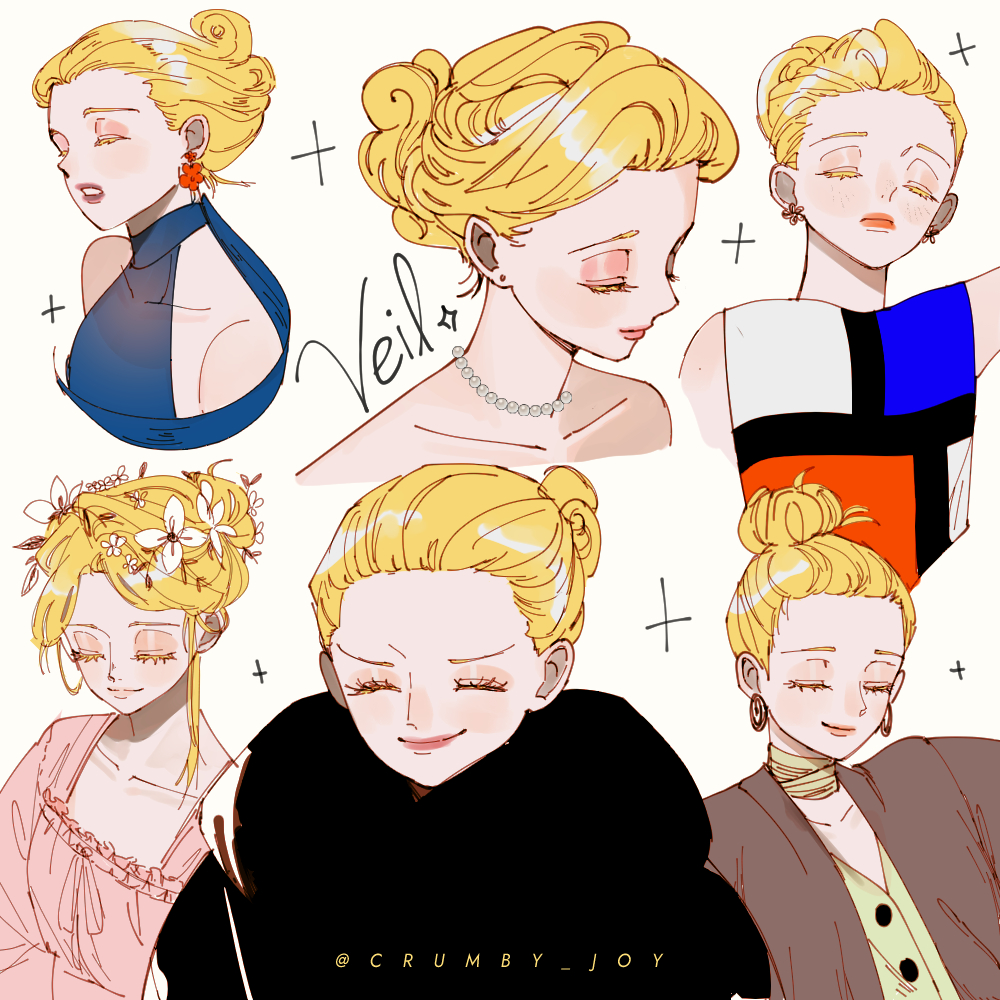 1girl, black_coat, blonde_hair, blue_dress, brown_coat, buttons, closed_eyes, coat