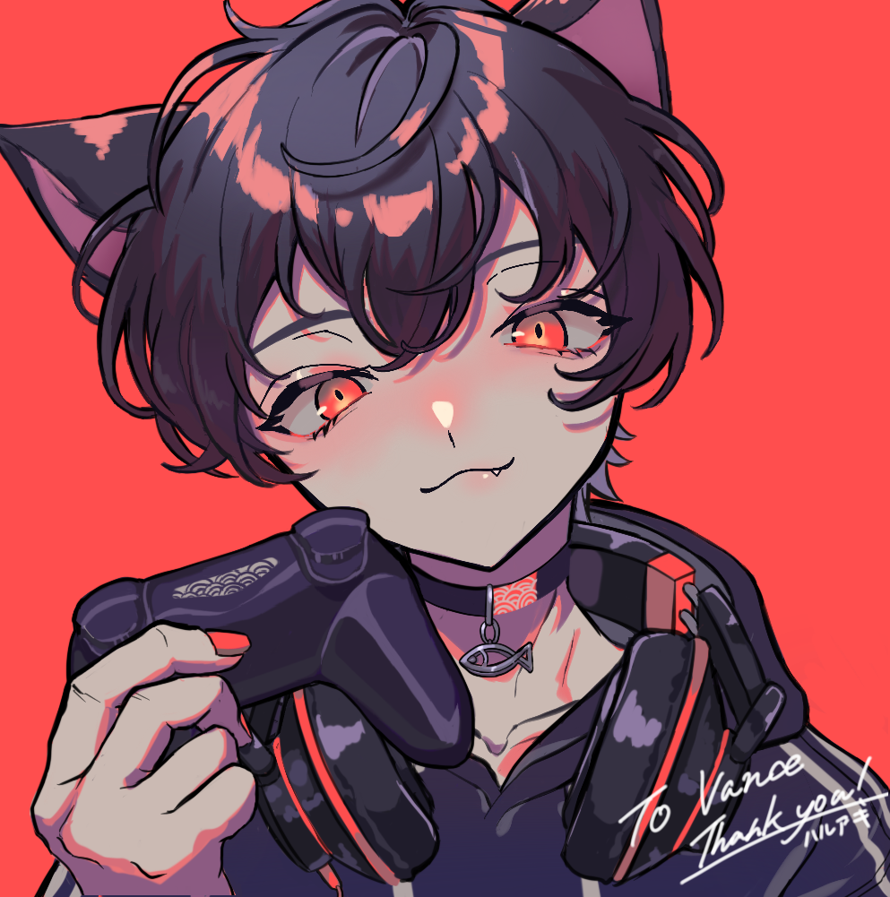 1boy, :3, animal_ears, black_hair, black_shirt, blush, cat_boy, cat_ears