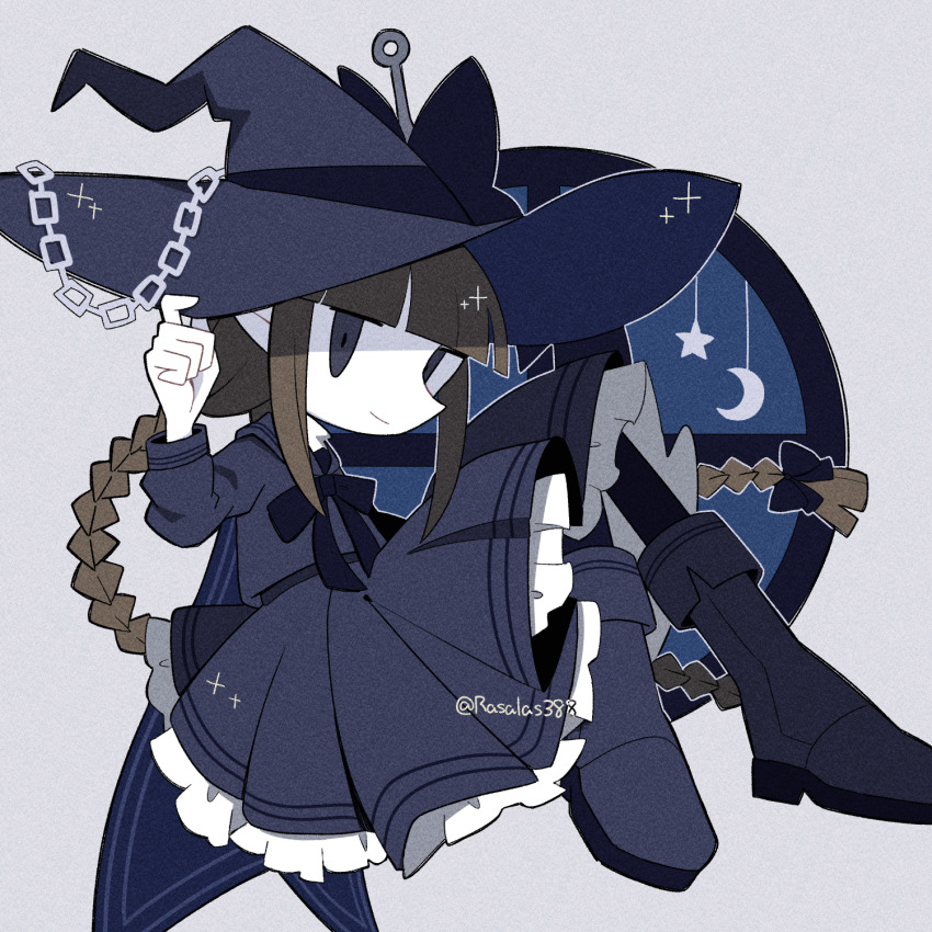 1girl, anchor_symbol, blue_boots, blue_dress, blue_eyes, boots, bow, braid