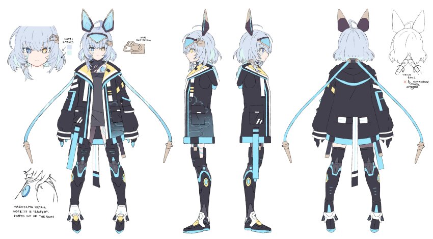 1girl, absurdres, ahoge, animal_ears, black_footwear, black_jacket, black_pantyhose, black_shirt