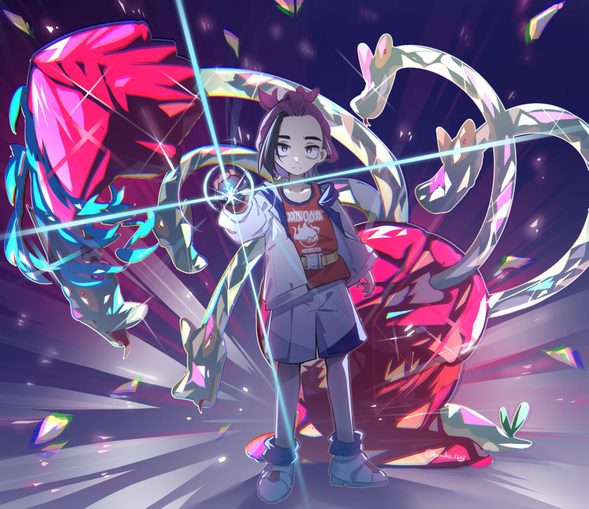 1boy, bags_under_eyes, black_hair, closed_mouth, commentary_request, frown, hand_up, hatuho_1223