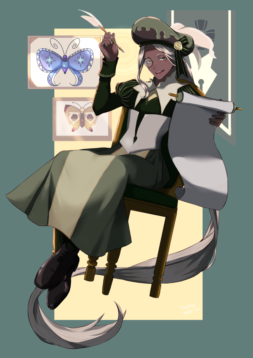 1boy, book, bug, butterfly, cookie_run, cookie_run:_kingdom, corset, cross-laced_footwear