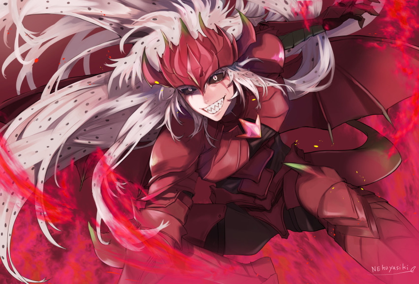 1boy, armor, black_sclera, breastplate, colored_sclera, colored_skin, cookie_run, cup