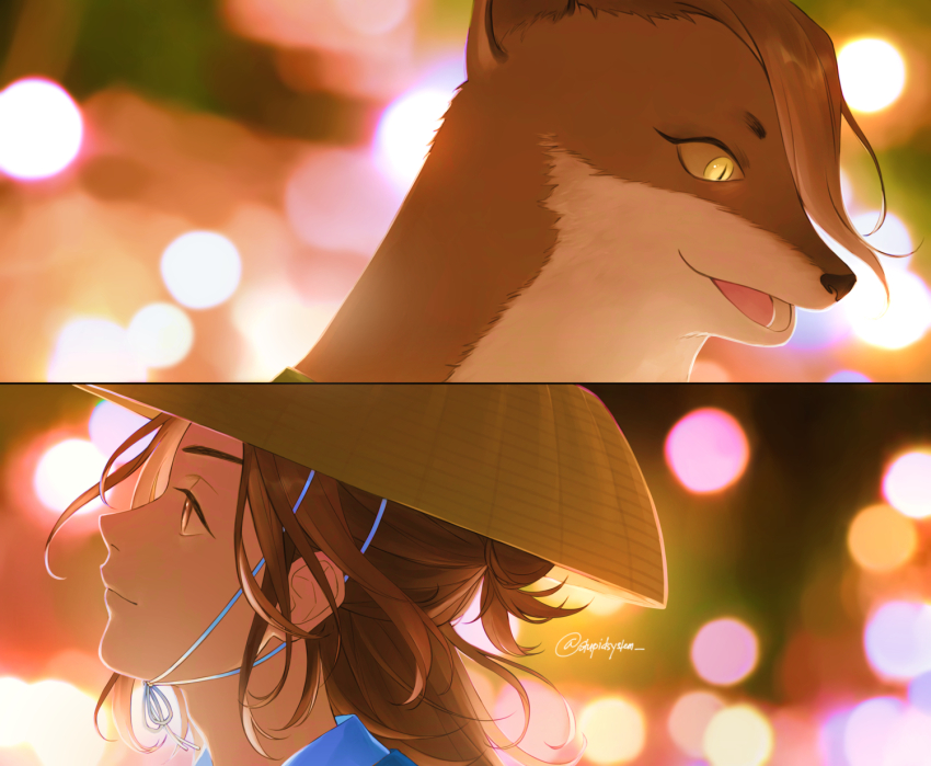 2boys, animal_ears, brown_eyes, brown_hair, commentary, english_commentary, furry, furry_male