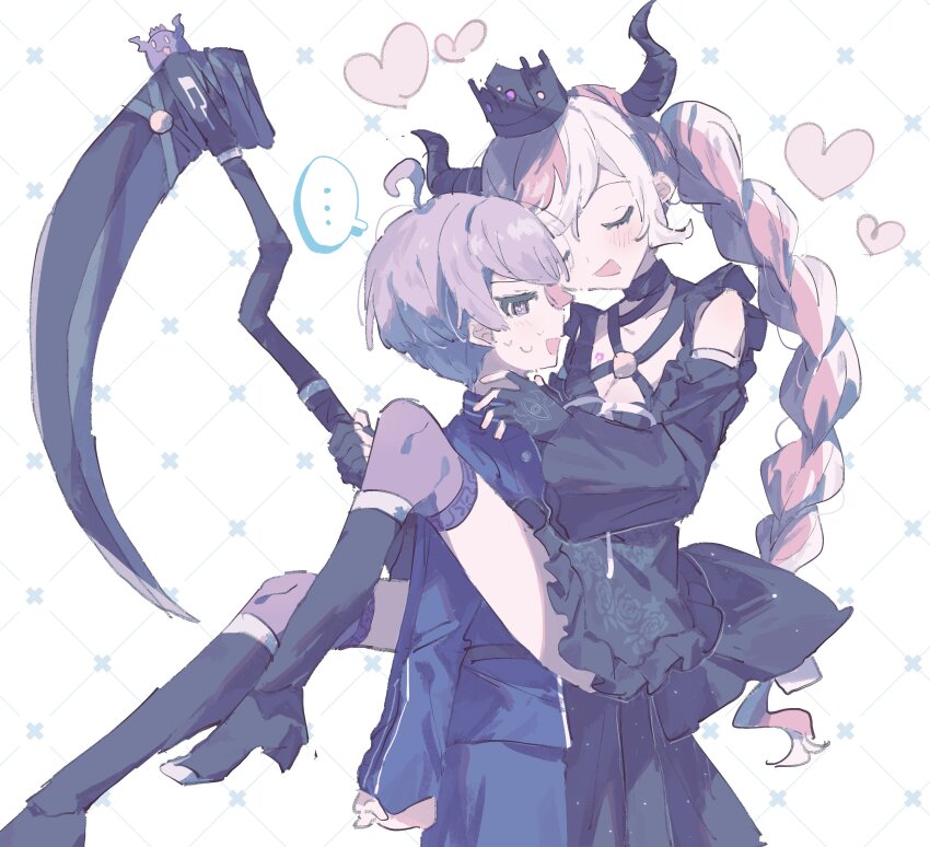 ..., 1boy, 1girl, absurdres, ahoge, arms_behind_back, averting_eyes, black_dress