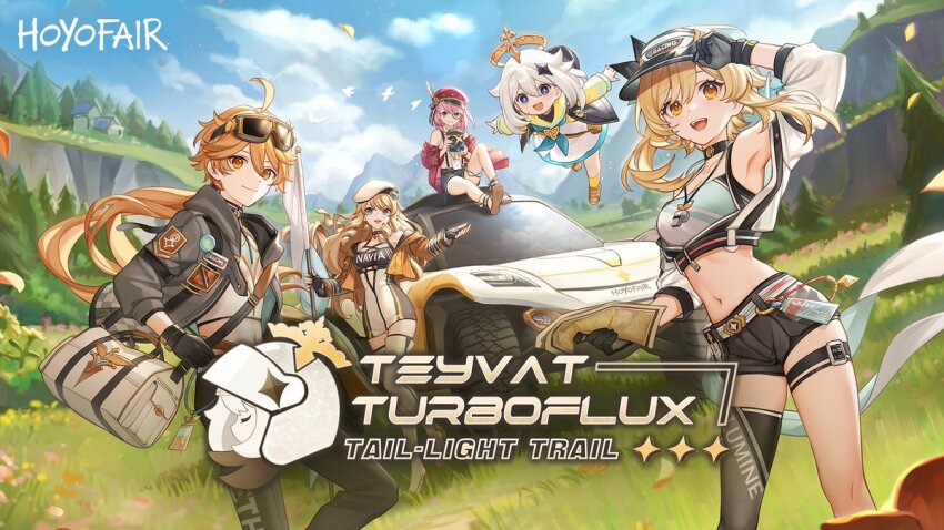 1boy, 1girl, aether_(genshin_impact), aether_(teyvat_turboflux)_(genshin_impact), ahoge, armpits, black_shorts, blonde_hair