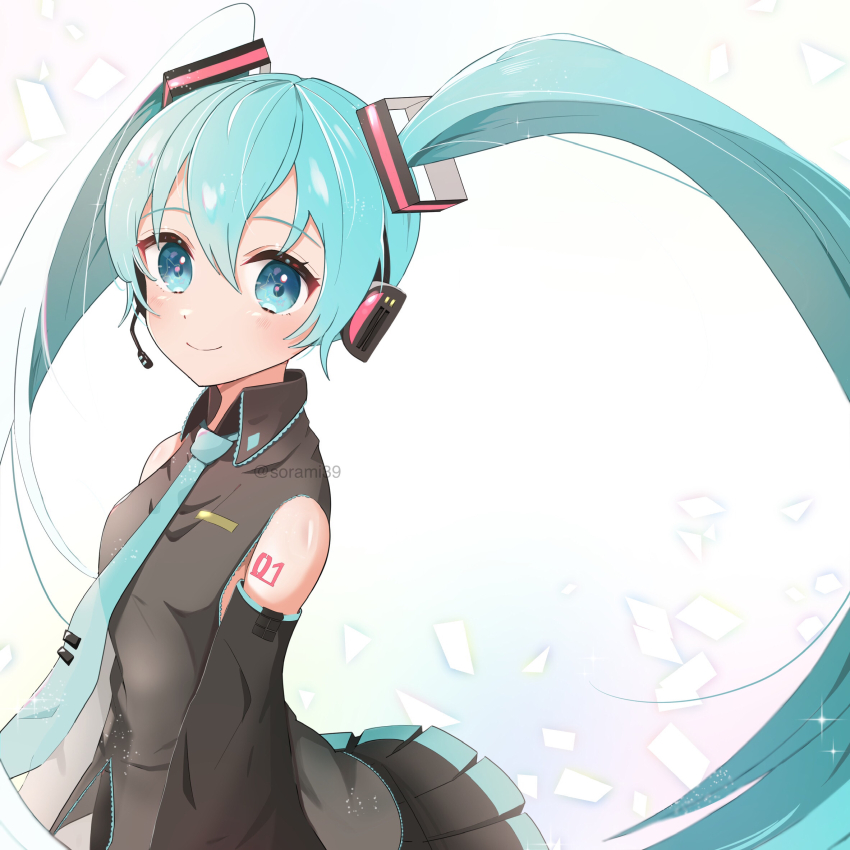 1girl, blue_eyes, blue_hair, blush, collared_shirt, commentary, detached_sleeves, hair_ornament