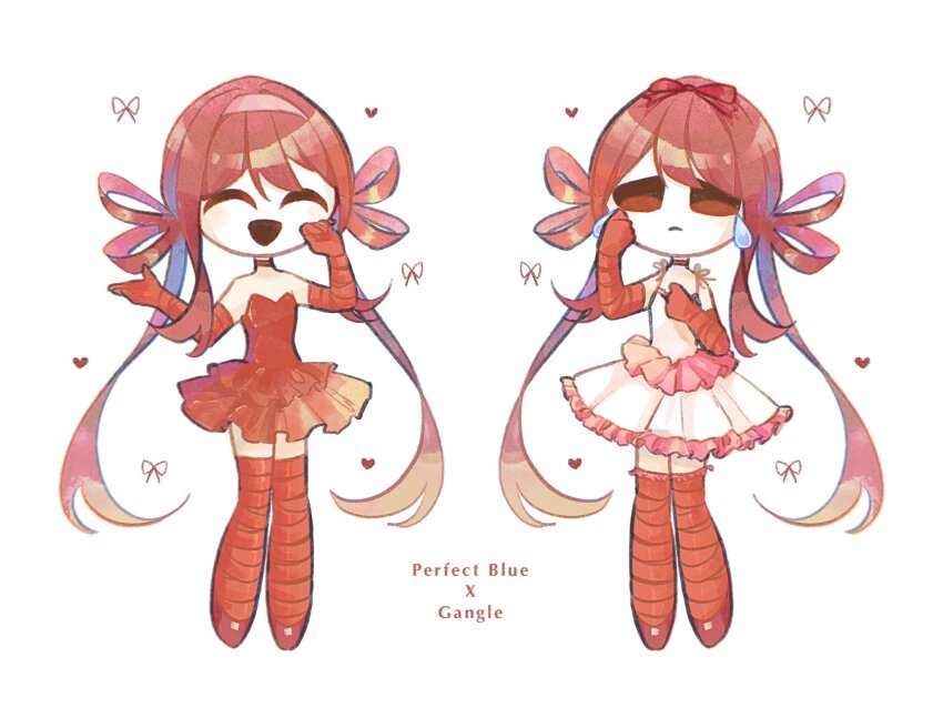 1girl, aida_(aidacamelia0516), cosplay, dress, gangle_(the_amazing_digital_circus), highres, kirigoe_mima, kirigoe_mima_(cosplay)